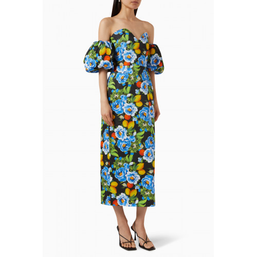 Borgo de Nor - Tatti Off-the-Shoulder Dress in Cotton Multicolour