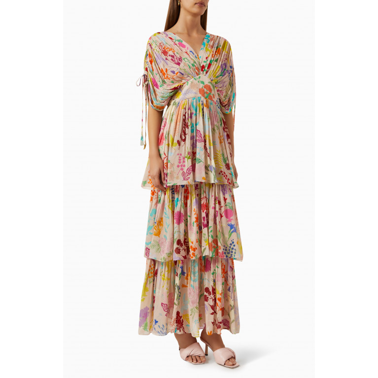 Twinkle Hanspal - Bloom Dress in Georgette Multicolour