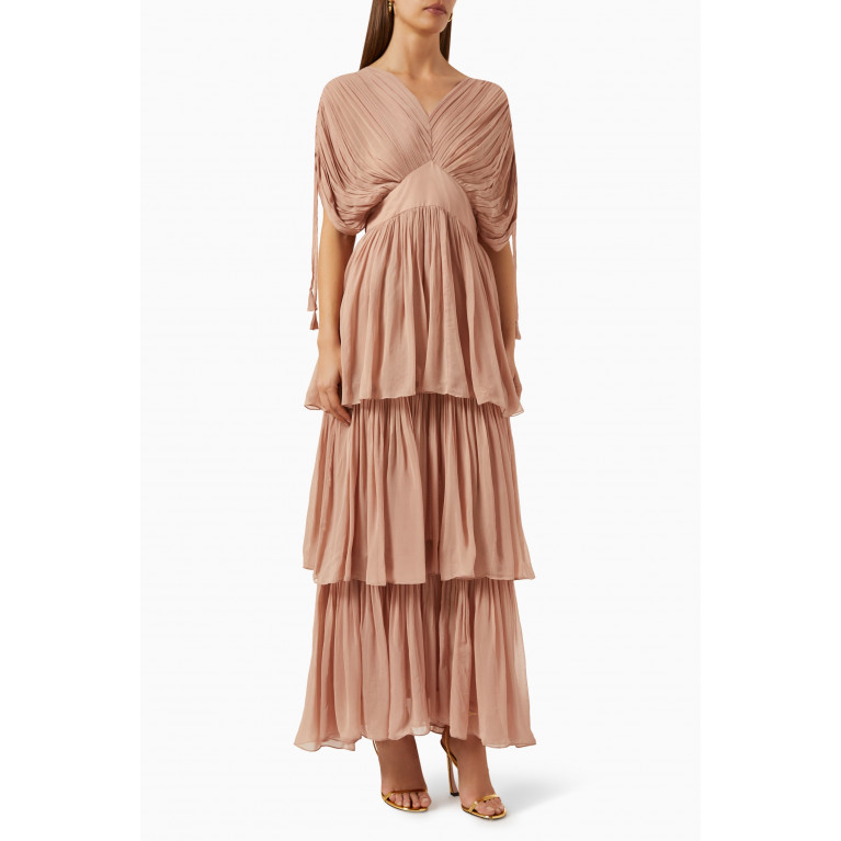 Twinkle Hanspal - Bloom Maxi Dress in Georgette Pink