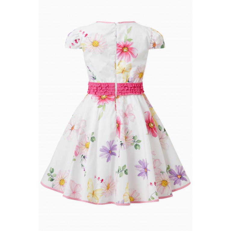Monnalisa - Floral Dress in Cotton Poplin