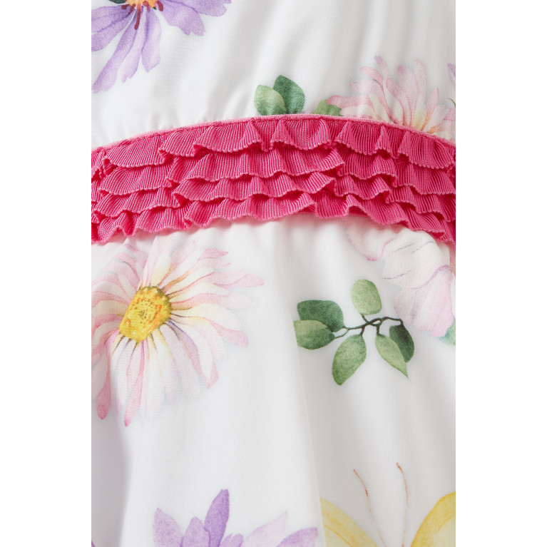 Monnalisa - Floral Dress in Cotton Poplin