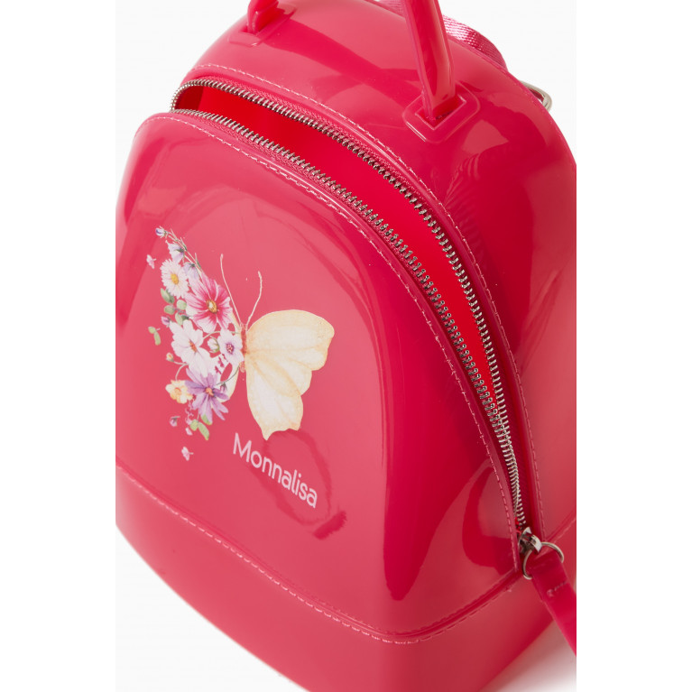 Monnalisa - Floral Print Backpack in Glossy PVC