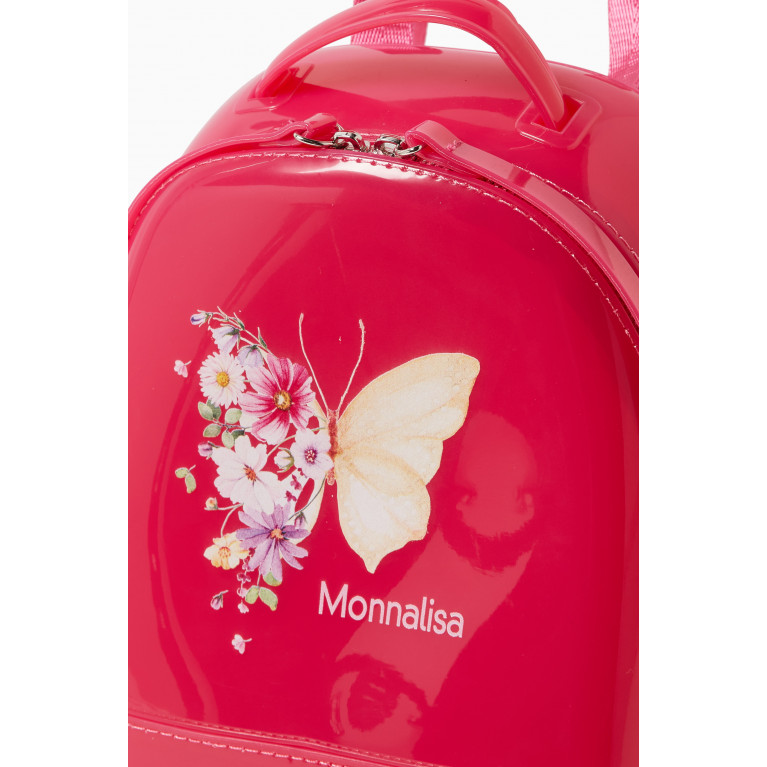 Monnalisa - Floral Print Backpack in Glossy PVC