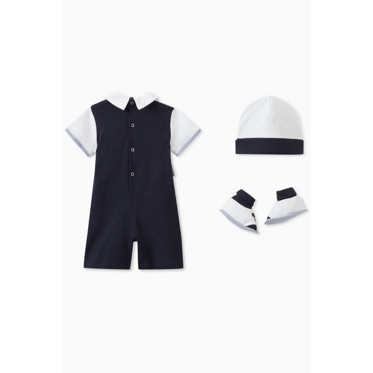 Monnalisa - Mickey Playsuit, Slippers & Hat Set in Cotton Interlock
