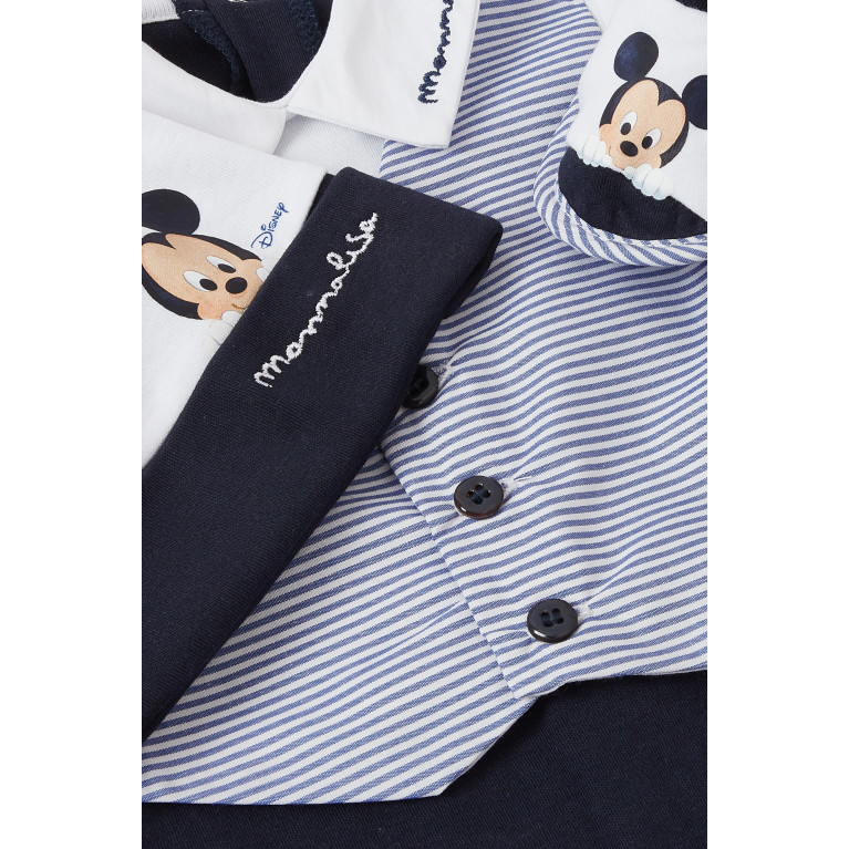 Monnalisa - Mickey Playsuit, Slippers & Hat Set in Cotton Interlock