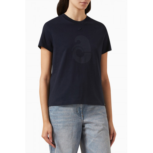 Courreges - Shell Logo-print T-shirt in Bio-cotton Jersey