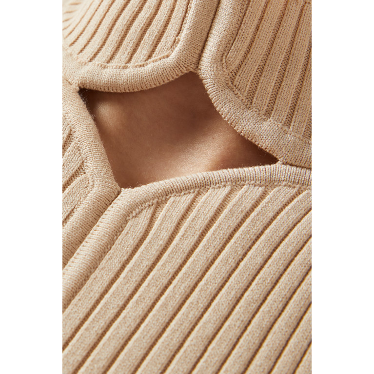Courreges - Diamond Neck Dress in Ribbed Knit