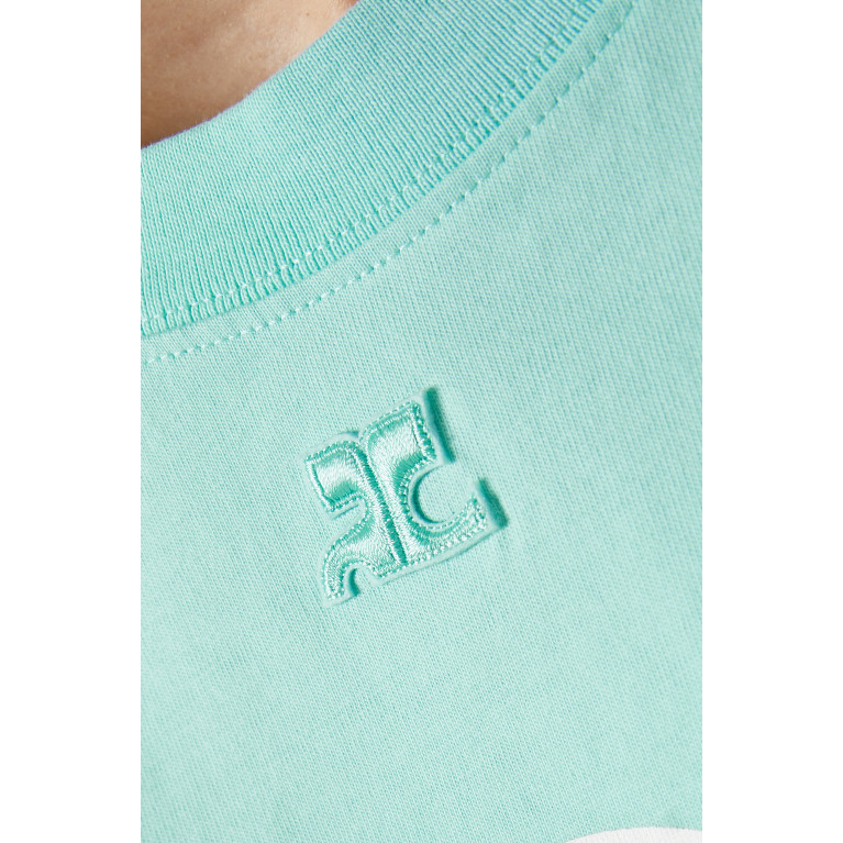 Courreges - Shell Logo-print Suspenders Crop Top in Bio-cotton Jersey