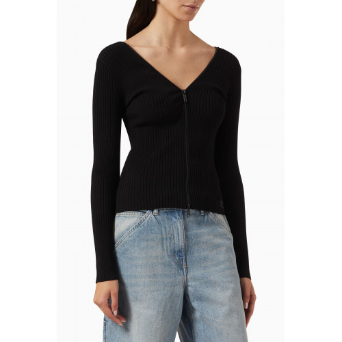 Courreges - Zip Cardigan in Ribbed Knit