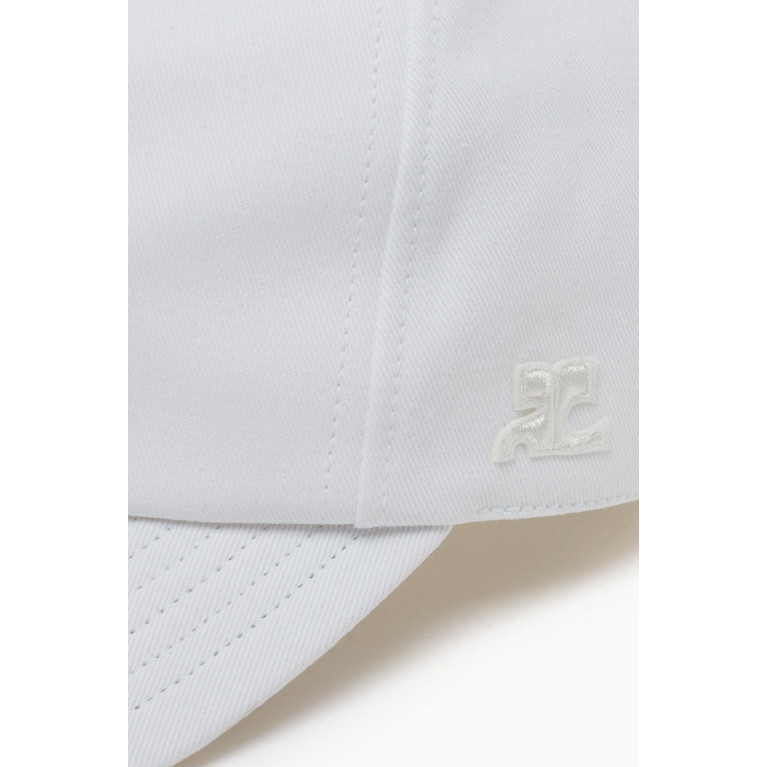 Courreges - Signature Baseball Hat in Cotton White