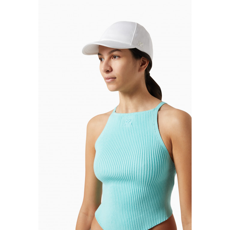 Courreges - Signature Baseball Hat in Cotton White