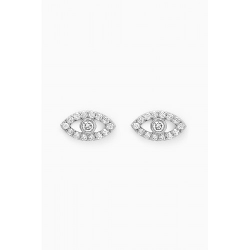 Fergus James - Evil Eye Diamond Stud Earrings in 18kt White Gold White