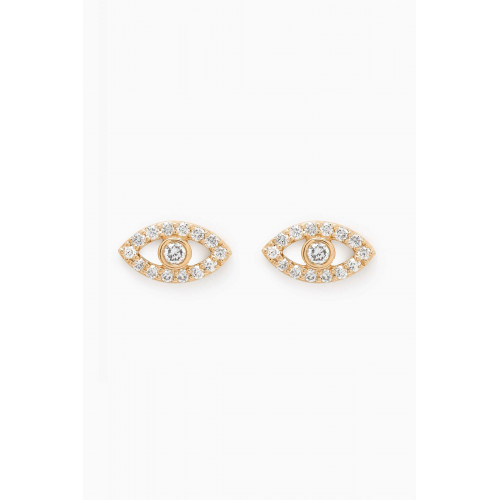 Fergus James - Evil Eye Diamond Stud Earrings in 18kt Gold White