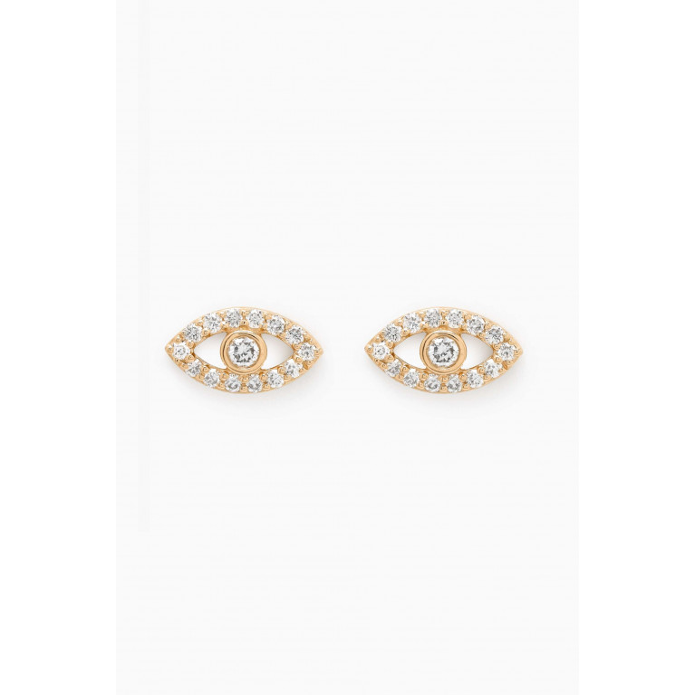 Fergus James - Evil Eye Diamond Stud Earrings in 18kt Gold White