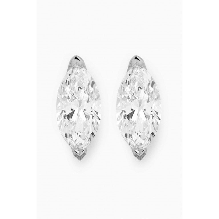 Fergus James - Marquise Diamond Stud Earrings in 18kt White Gold