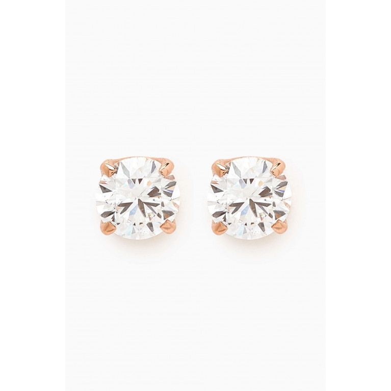 Fergus James - Round Diamond Stud Earrings in 18kt Rose Gold