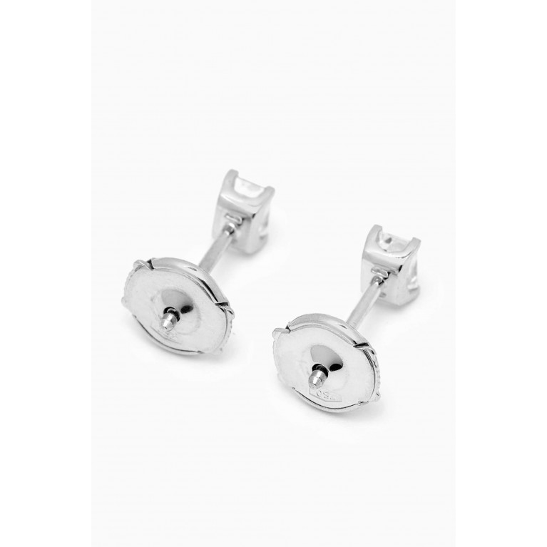 Fergus James - Emerald Diamond Stud Earrings in 18kt White Gold