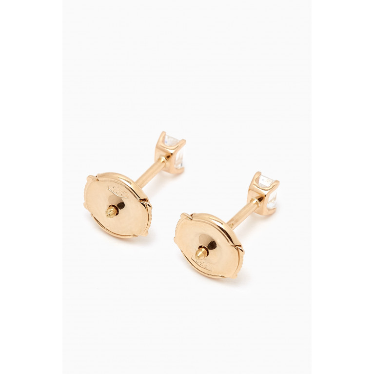 Fergus James - Emerald Diamond Stud Earrings in 18kt Gold
