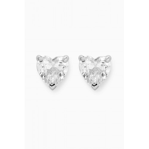 Fergus James - Heart Diamond Stud Earrings in 18kt White Gold