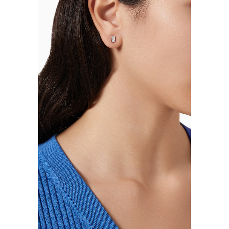Fergus James - Mini Bar Diamond Stud Earrings in 18kt White Gold