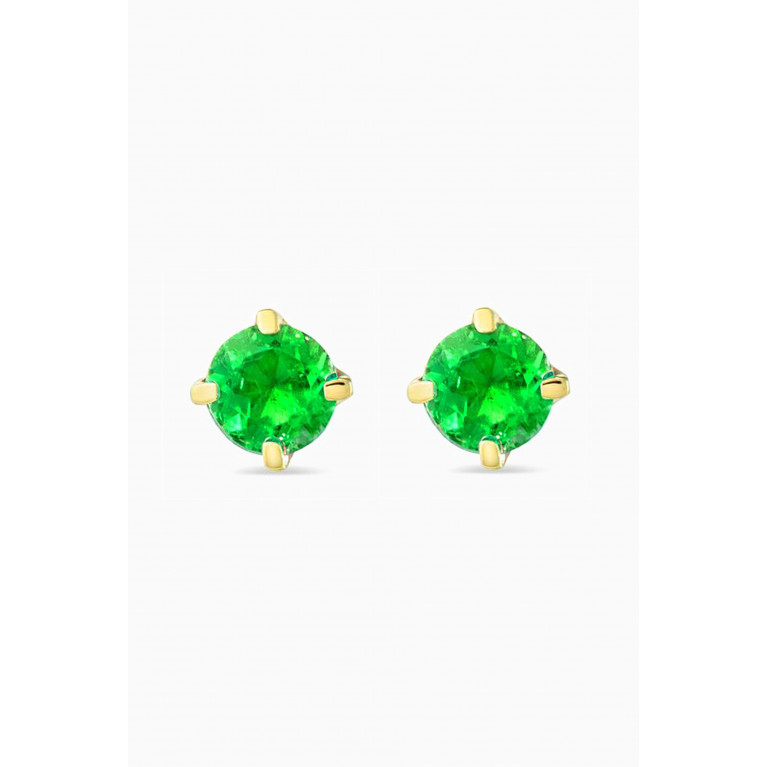 Fergus James - Colombian Emerald Stud Earrings in 18kt Gold