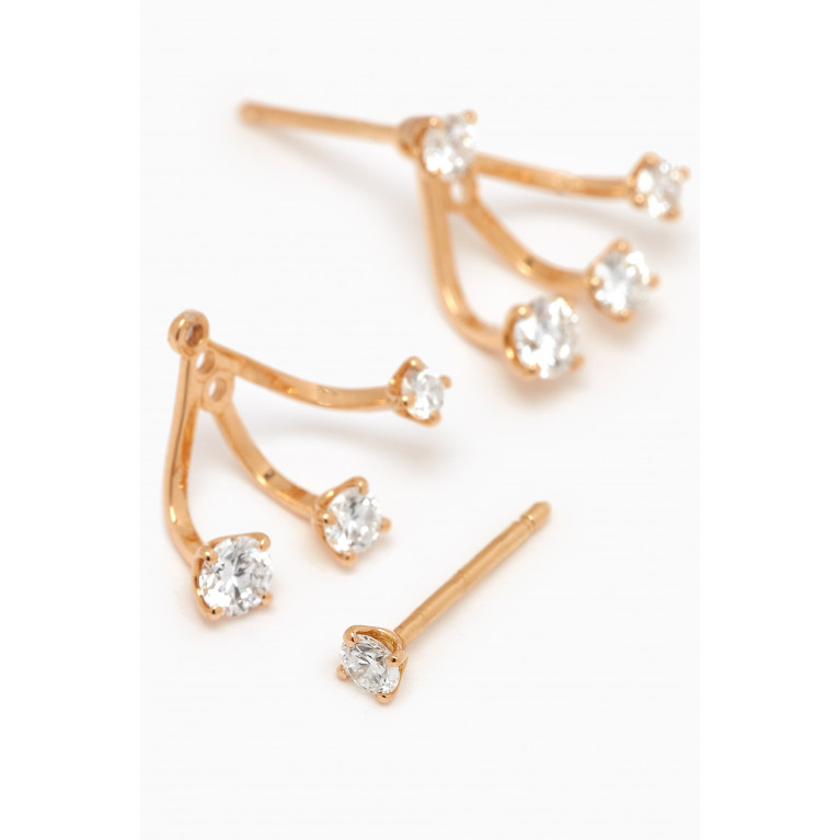 Fergus James - Triple Rainbow Diamond Earrings in 18kt Gold