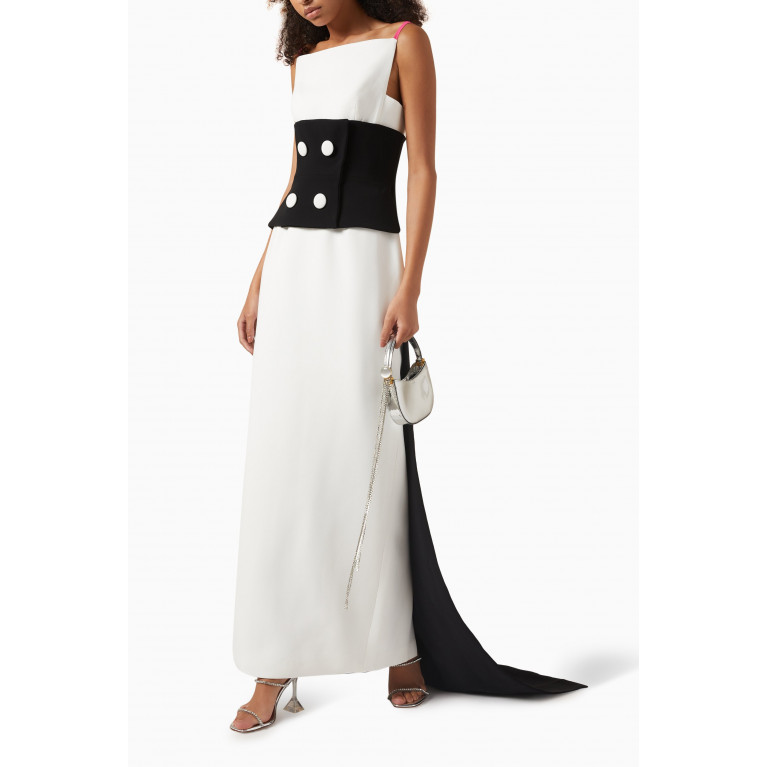 AZZI & OSTA - Two-tone Layered Gown in Crepe