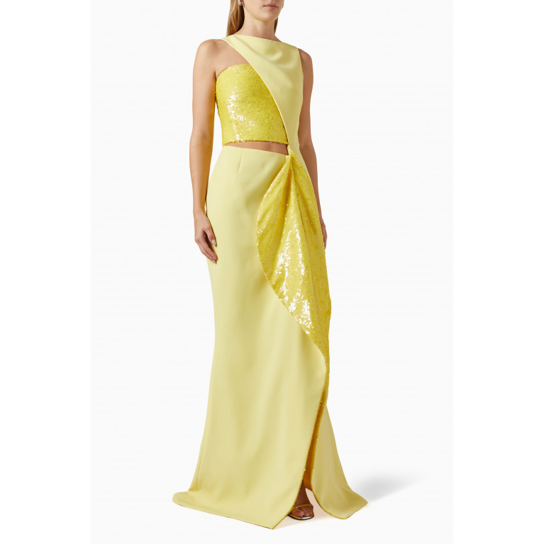 AZZI & OSTA - Cut-Out Maxi Dress in Crepe and Sequins