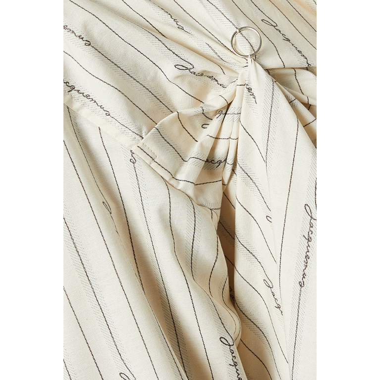 Jacquemus - Amaro Striped Draped Shirt in Cotton-poplin