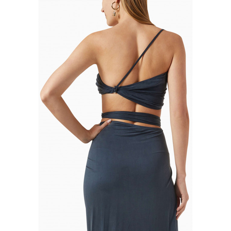 Jacquemus - Le Bandeau Espelho Twisted Top in Cupro