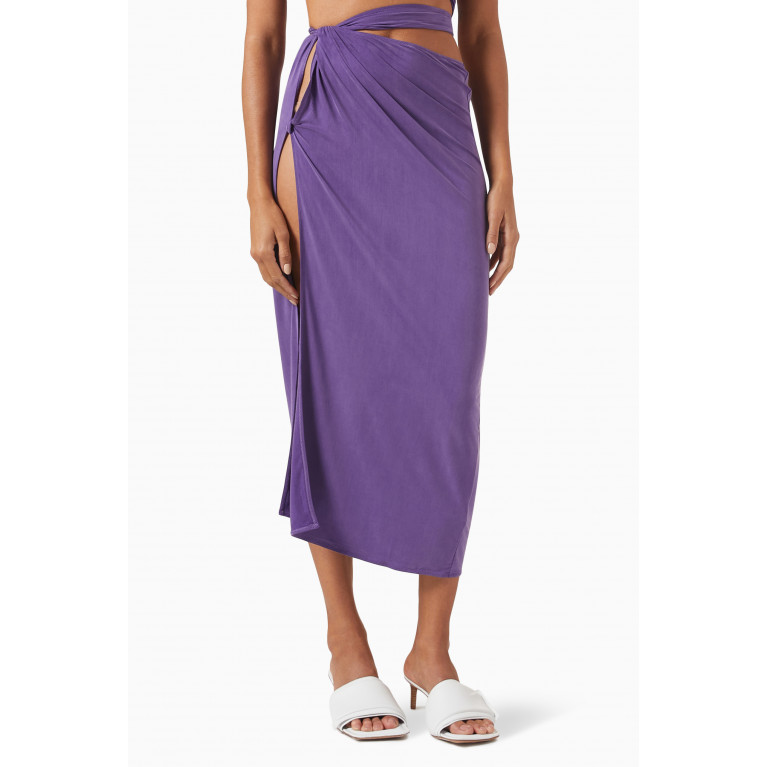 Jacquemus - La Jupe Espelho Midi Skirt in Cupro Purple