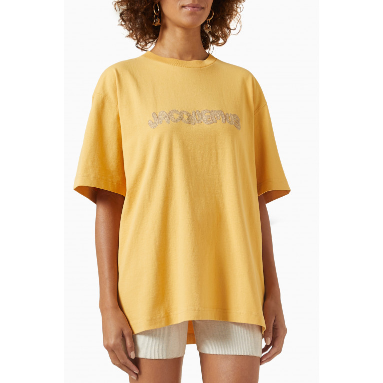 Jacquemus - Le T-shirt Raphia in Organic Cotton Yellow