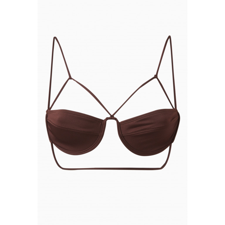Jacquemus - Le Haut de Maillot Signature Bikini Bra Brown