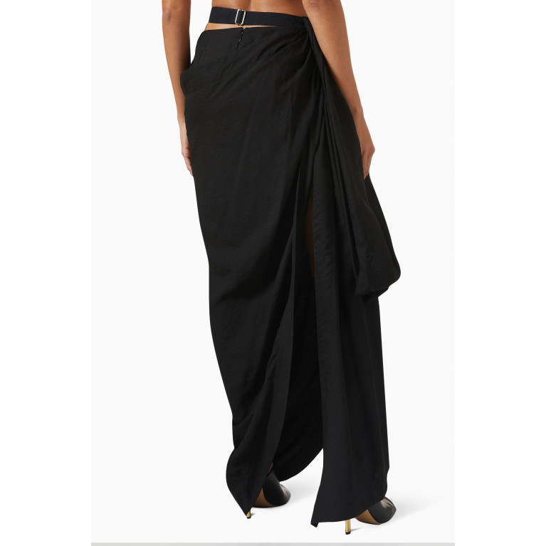 Jacquemus - Beaded Sarong Midi Skirt in Textured Viscose-blend