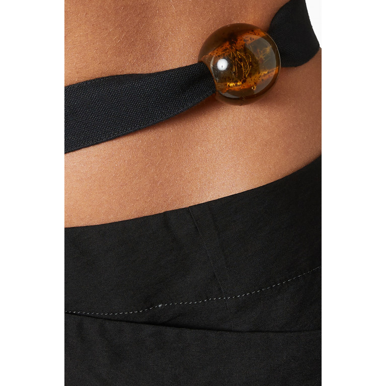 Jacquemus - Beaded Sarong Midi Skirt in Textured Viscose-blend