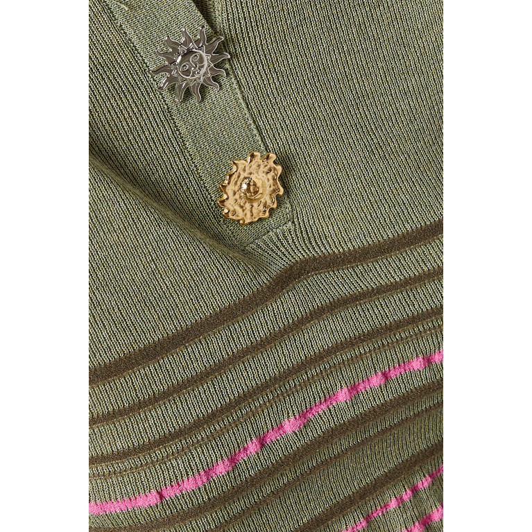 Jacquemus - La Maille Aouro Striped Polo in Knit Green