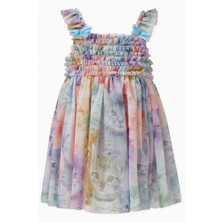 Raspberry Plum - Cat-print Angel Dress & Bloomers Set