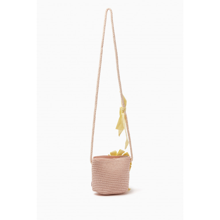 Raspberry Plum - Animal Patch Straw Bag