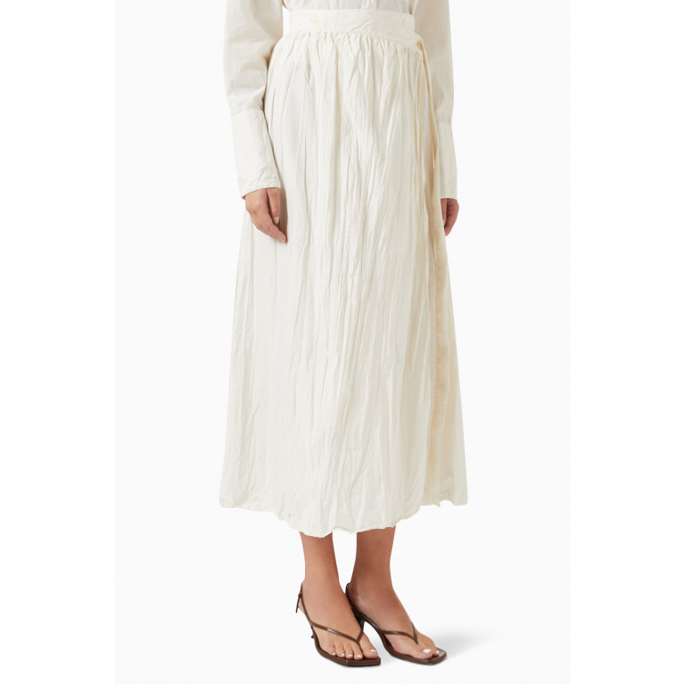 Ninety Percent - Anemone Pleated Midi Skirt in Organic Cotton