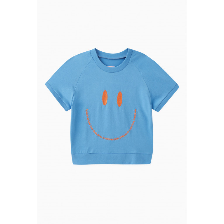 Wauw Capow - Smile Detail T-Shirt in Cotton Stretch