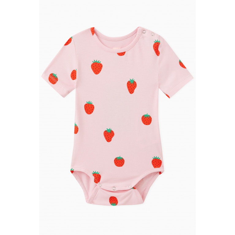 Wauw Capow - Fraise Strawberry Print Bodysuit in Cotton Blend