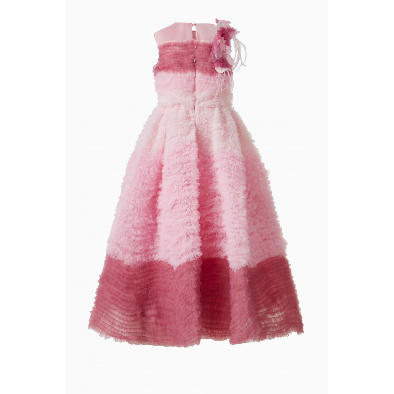 Marchesa Kids Couture - Tiered Tulle Flared Gown in Polyester