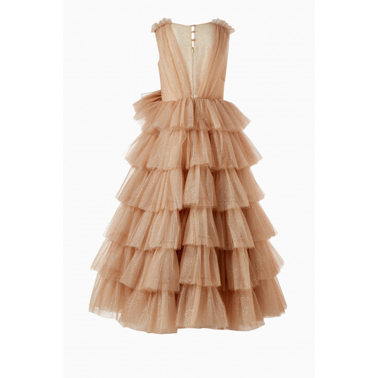 Marchesa Kids Couture - Multi-tiered Glitter Dress