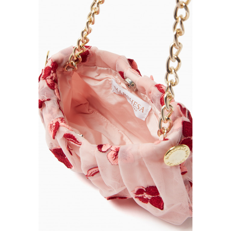 Marchesa Kids Couture - Embellished Chain Floral Mini Bag in Tulle
