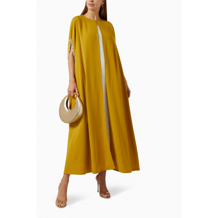 BYK by Beyanki - Embellished Cape Dress Yellow