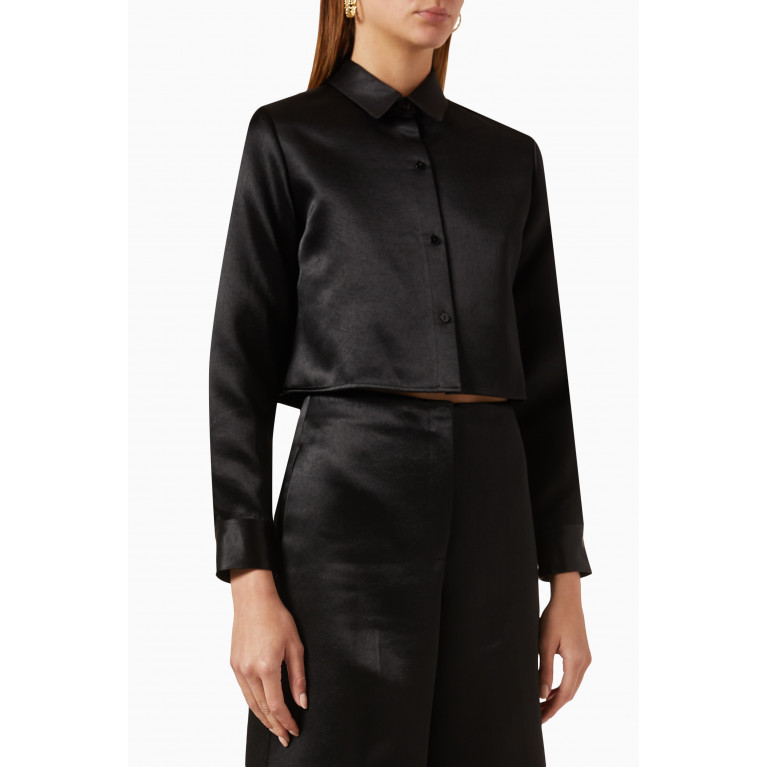 Theory - Classic Crop Shirt in Bonded-satin