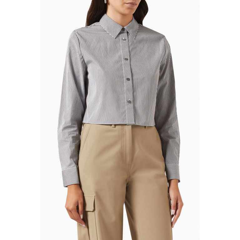 Theory - Oversized Contrast Shirt in Cotton Grey