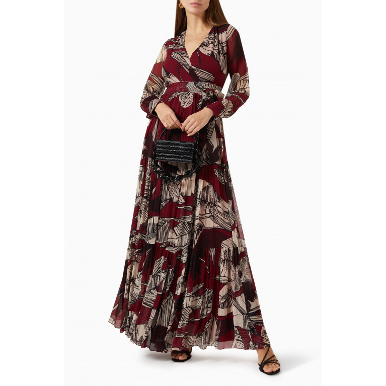 KoAi - Floral Wrap Maxi Dress in Chiffon