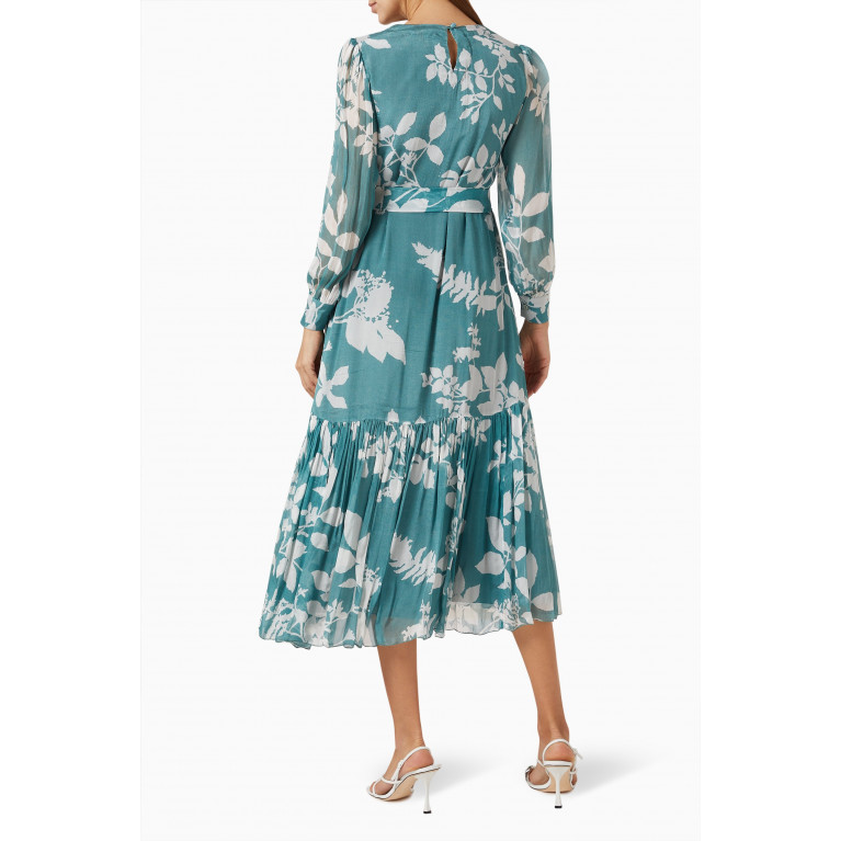 KoAi - Floral Tiered Midi Dress in Chiffion