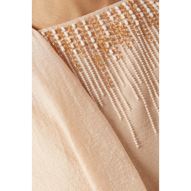 Homa Q - 3-piece Bead-embellished Abaya Set in Organza